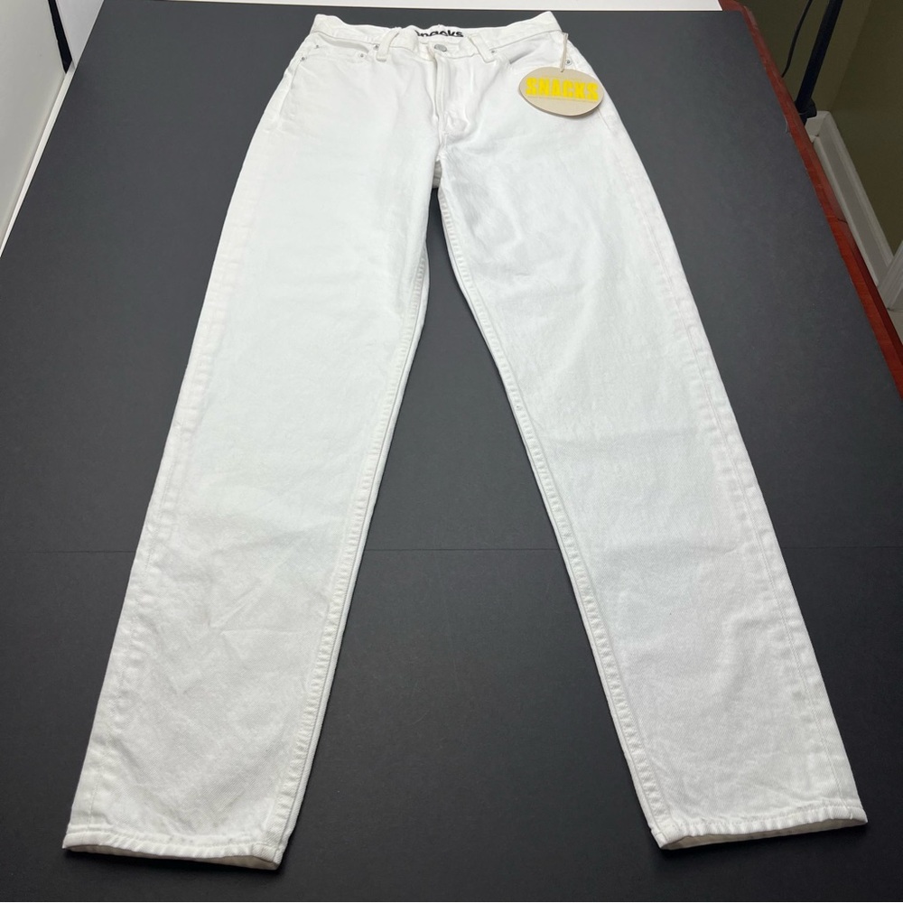 Mother SNACKS High Waist Twizzy Skimp White Sticky Rice Denim Jean 27 NEW *FLAW